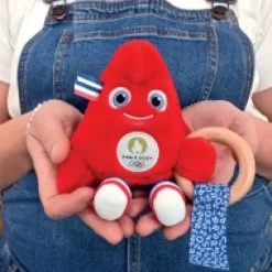 Outlet Duo Doudou plat et hochet pour bébé JO Paris 2024 Collection Bébé Jo|Mascotte Jo