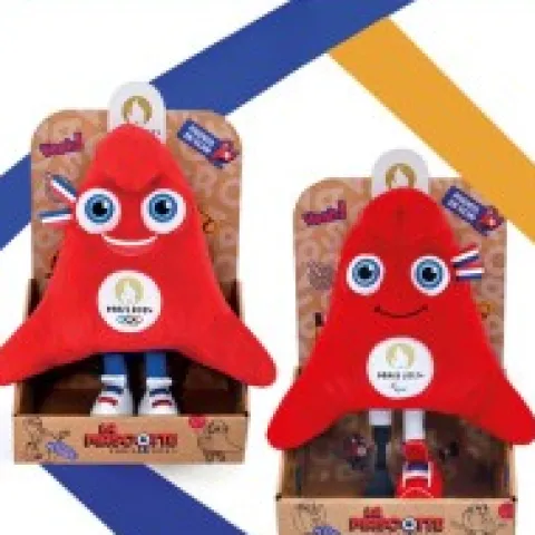 Outlet Duo Peluches Mascottes Officielles Jeux Olympiques et Paralympiques Paris 2024 - 27 cm - Boite Display Mascotte Jo|Mascotte Jo
