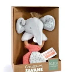 Best Hochet bébé éléphant - 15 cm Cadeau À Moins De 20€|Couleurs Savane