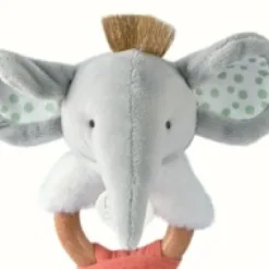 Best Hochet bébé éléphant - 15 cm Cadeau À Moins De 20€|Couleurs Savane