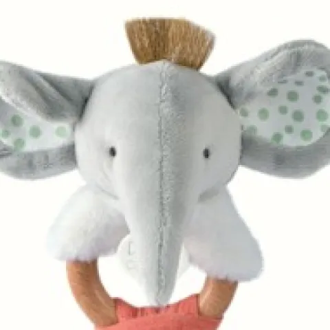 Best Hochet bébé éléphant - 15 cm Cadeau À Moins De 20€|Couleurs Savane