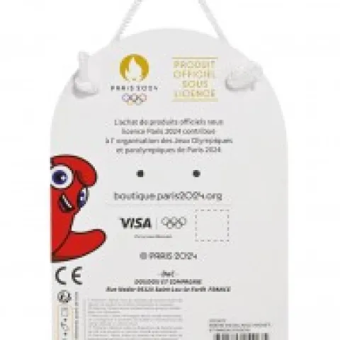 Outlet Hochet mascotte jeux olympiques 2024 avec anneau en bois - 17 cm Collection Bébé Jo|Cadeau À Moins De 20€