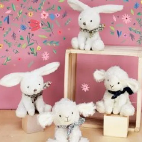 Hot Lapin blanc avec chouchou -12 cm - Modèle aléatoire Cadeau À Moins De 20€|Lapin