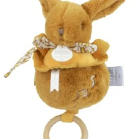 Discount Lapin DOUDOU® - boite à musique lapin - 20 cm - Jaune moutarde Lapin Doudou|Lapin