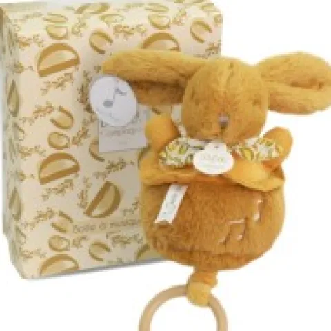 Discount Lapin DOUDOU® - boite à musique lapin - 20 cm - Jaune moutarde Lapin Doudou|Lapin