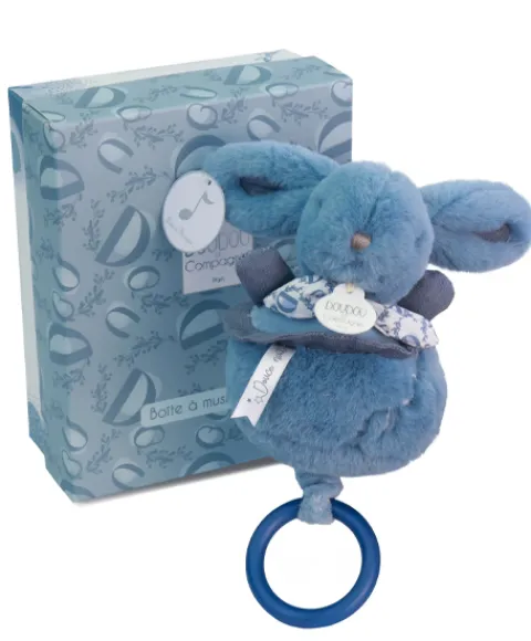 Discount Lapin DOUDOU® - boite à musique lapin - 20 cm - Bleu Lapin|Boîte À Musique