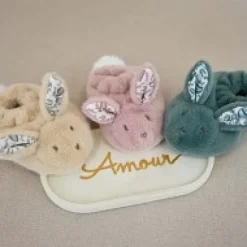 New Lapin Doudou - Coffret cadeau Chaussons et Doudou Vert Sauge 15 cm Les Coffrets À Offrir|Lapin Doudou
