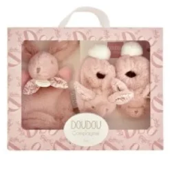Online Lapin Doudou - Coffret cadeau Chaussons et Doudou Rose 15 cm Les Coffrets À Offrir|Lapin Doudou