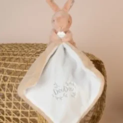 Fashion Lapin DOUDOU® - Doudou Lapin mouchoir- 10 cm - Beige Lapin Doudou|Lapin