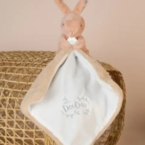 Fashion Lapin DOUDOU® - Doudou Lapin mouchoir- 10 cm - Beige Lapin Doudou|Lapin