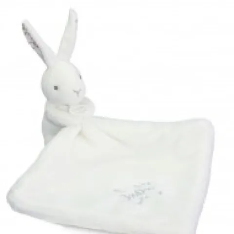 Outlet Lapin DOUDOU® - Doudou Lapin mouchoir- 10 cm - Blanc Lapin Doudou|Lapin