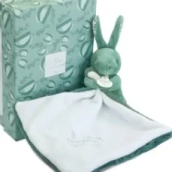 Best Lapin DOUDOU® - Doudou Lapin mouchoir- 10 cm - Vert Lapin Doudou|Lapin