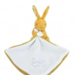 Outlet Lapin DOUDOU® - Doudou mouchoir Lapin- 10 cm - Jaune moutarde Lapin Doudou|Lapin