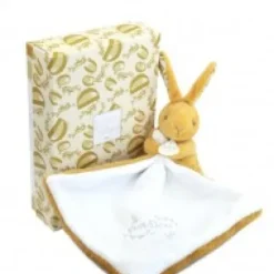 Outlet Lapin DOUDOU® - Doudou mouchoir Lapin- 10 cm - Jaune moutarde Lapin Doudou|Lapin