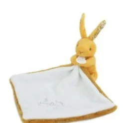 Outlet Lapin DOUDOU® - Doudou mouchoir Lapin- 10 cm - Jaune moutarde Lapin Doudou|Lapin