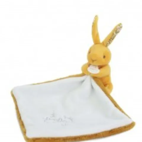 Outlet Lapin DOUDOU® - Doudou mouchoir Lapin- 10 cm - Jaune moutarde Lapin Doudou|Lapin