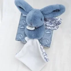 Hot Lapin DOUDOU® - Peluche lapin Bleu avec doudou assorti - 16 cm Lapin Doudou|Lapin
