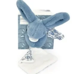 Hot Lapin DOUDOU® - Peluche lapin Bleu avec doudou assorti - 16 cm Lapin Doudou|Lapin