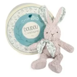 Outlet Lapin peluche gris en coton Bio 25 cm Doudous Coton Bio|Lapin
