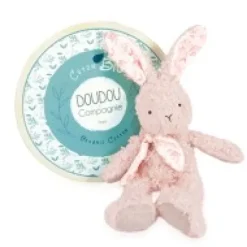 Outlet Lapin peluche rose en coton Bio 25 cm Les Prix Doux|Doudous Coton Bio