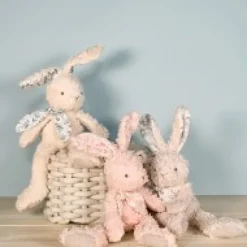 Outlet Lapin peluche rose en coton Bio 25 cm Les Prix Doux|Doudous Coton Bio