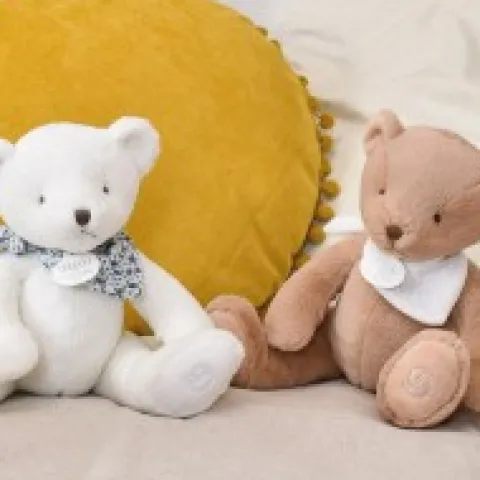 Fashion L'Ours Doudou® - Ours en peluche marron clair - 25 cm Happy Doudou|Ours
