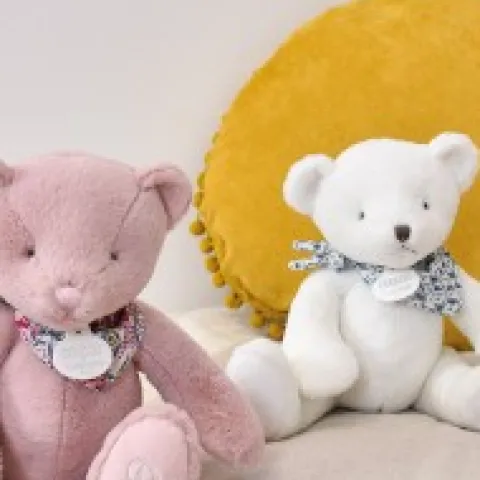 New L'Ours Doudou® - Ours en peluche blanc - 25 cm Cadeaux Naissance|Ours