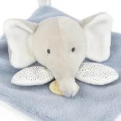 Clearance Mini Doudou elephant plat gris et bleu - 19 cm Les Prix Doux|Rikikis & Méli Mélo