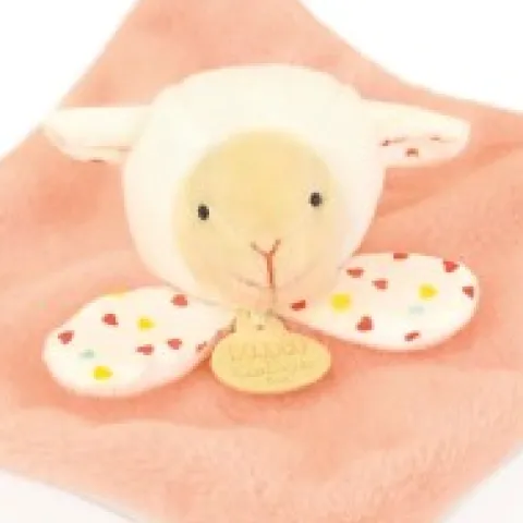 New Mini Doudou mouton plat orange - 19 cm Les Prix Doux|Rikikis & Méli Mélo