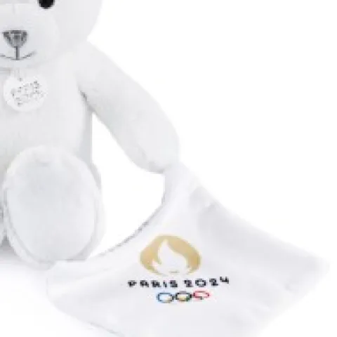 Best Ours en peluche blanc avec doudou paris 2024 - 25 cm Collection Bébé Jo|Les Peluches Supporters