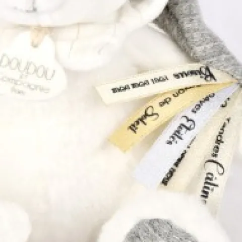 Sale Ours en peluche Gris attache-sucette - 20 cm - Collection Anniversaire Doudou® Anniversaire|Ours