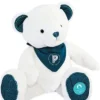 Fashion Ours en peluche Premium blanc avec bandana  Paris 2024 - 37 cm Collection Bébé Jo|Les Peluches Supporters