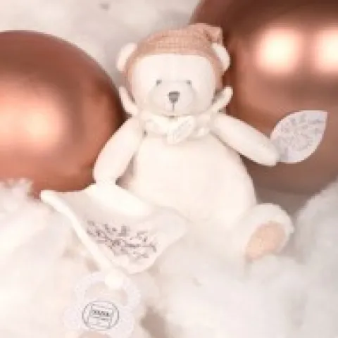 Online Ours en peluche Rose attache-sucette - 20 cm - Collection Anniversaire Doudou® Anniversaire|Ours