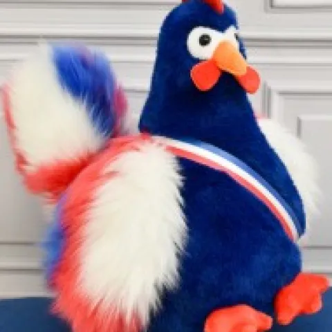 Fashion Peluche coq bleu marine - 24 cm - Fabriqué en France Peluches