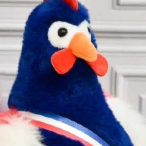 Fashion Peluche coq bleu marine - 24 cm - Fabriqué en France Peluches