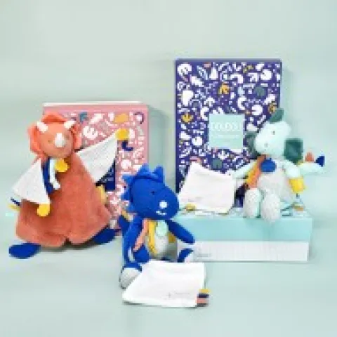 Sale Peluche de dinosaure bleu avec doudou - Sashou - 25 cm Les Prix Doux|Calinosaure