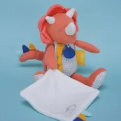 Online Peluche de dinosaure orange avec doudou -  Lou - 25 cm Les Prix Doux|Calinosaure