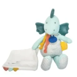 Best Peluche de dinosaure vert avec doudou -  Filou - 25 cm Les Prix Doux|Calinosaure
