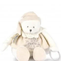 Outlet Peluche eveil Bébé Ours Blanc - 30 cm - Collection Anniversaire Doudou® Anniversaire|Hochets Et Pantins D'activités