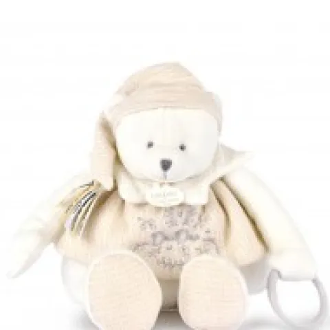 Outlet Peluche eveil Bébé Ours Blanc - 30 cm - Collection Anniversaire Doudou® Anniversaire|Hochets Et Pantins D'activités
