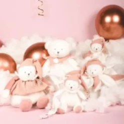 Best Peluche eveil Bébé Ours Rose - 30 cm - Collection Anniversaire Doudou® Anniversaire|Ours