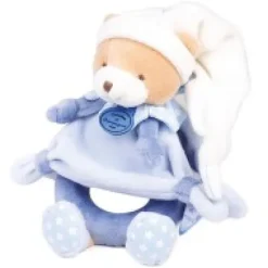 Discount Peluche hochet ours Petit chou - Bleu - 19 cm Cerise Et Petit Chou|Hochets Et Pantins D'activités