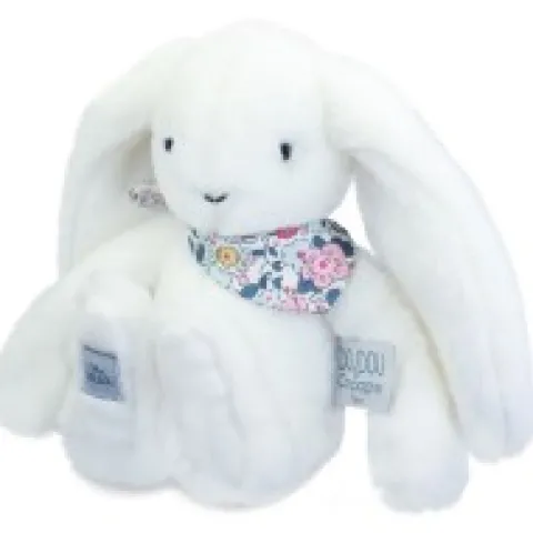 Hot Peluche lapin blanc 25 cm - Lapin Fleurette Lapin Fleurette|Lapin