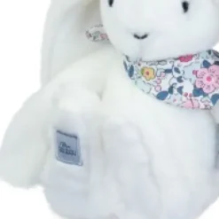 Hot Peluche lapin blanc 25 cm - Lapin Fleurette Lapin Fleurette|Lapin