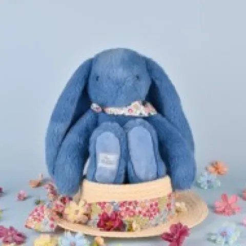Sale Peluche lapin bleu 25 cm - Lapin Fleurette Lapin Fleurette|Lapin