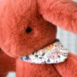 Fashion Peluche lapin orange 25 cm - Lapin Fleurette Lapin Fleurette|Lapin
