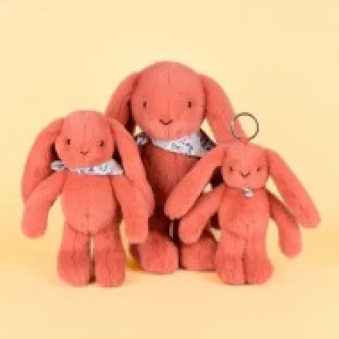 Fashion Peluche lapin orange 25 cm - Lapin Fleurette Lapin Fleurette|Lapin