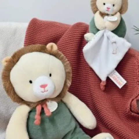 Online Peluche Lion beige avec doudou mouchoir - 15 cm Cadeau À Moins De 20€|Cadeaux Naissance