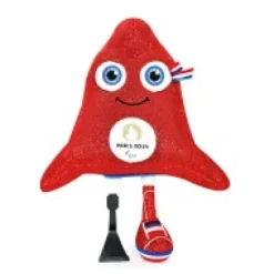 Hot Peluche mascotte Jeux Paralympiques Paris 2024 fabriquée en France - Edition limitée version maille lurex- 29 cm Mascotte Jo|Mascotte Jo