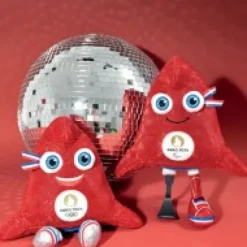 Hot Peluche mascotte Jeux Paralympiques Paris 2024 fabriquée en France - Edition limitée version maille lurex- 29 cm Mascotte Jo|Mascotte Jo